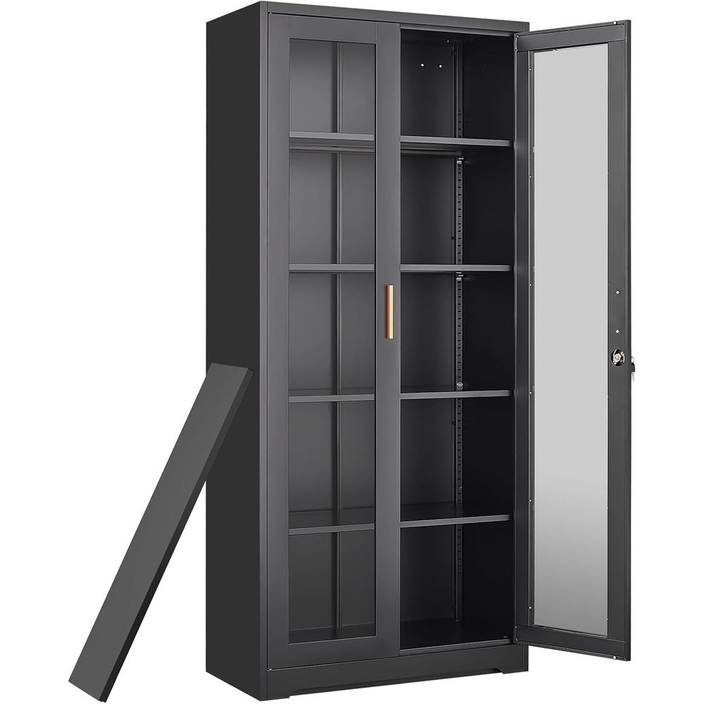 Storage & Organization - خزانة عرض كوريو بباب زجاجي، خزانة