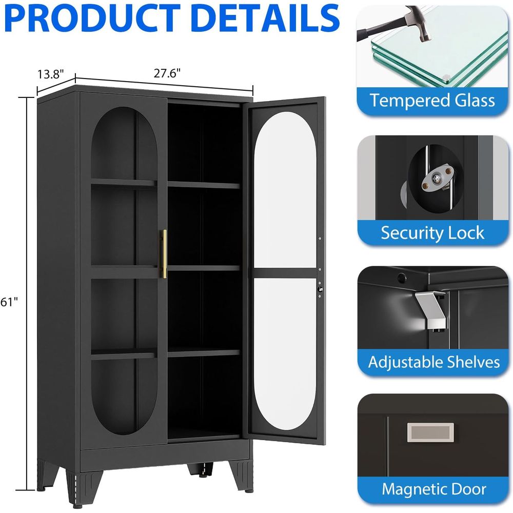 خزانة عرض زجاجية بطول 61 بوصة  - مراجعة Storage & Organization وسعره
