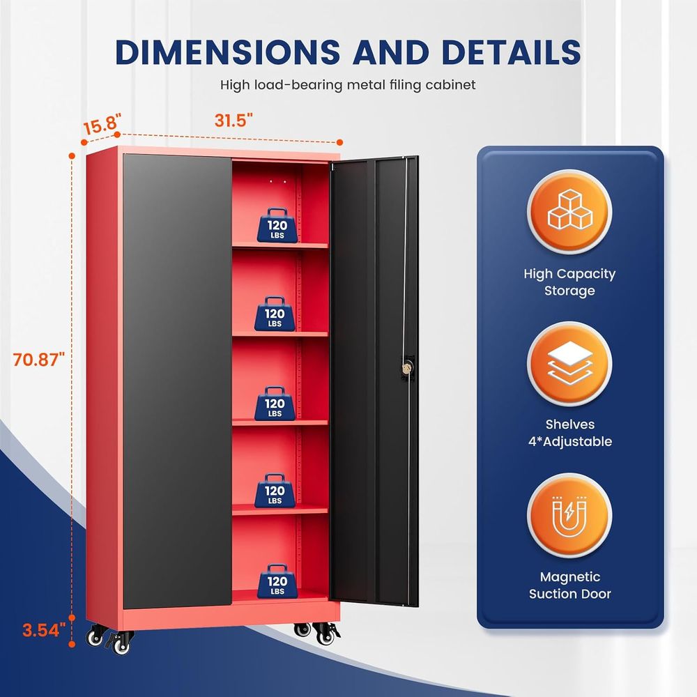 خزانة تخزين معدنية للمرآب مع ب - مراجعة Storage & Organization وسعره